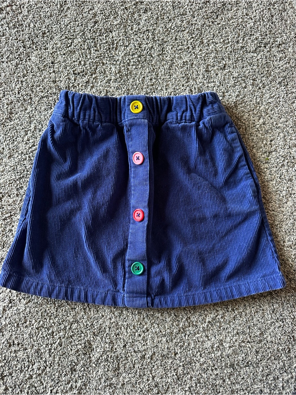Mini Boden Corduroy Skirt with Multicolor Buttons